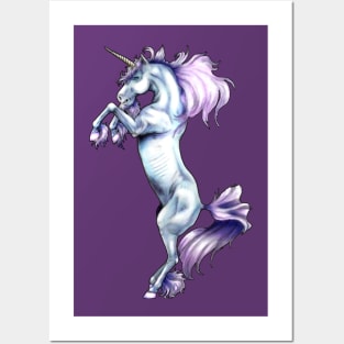 Rearing Unicorn Color Posters and Art